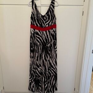 LIKE NEW Igigi Zebra and Red Animal Print Maxi Dress
